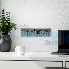 Накладка для розетки USB (графит рифленый)