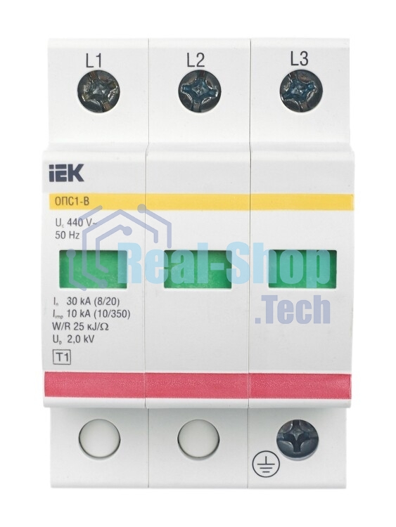 Ограничитель перенапряжения ОПС1-B 3P IEK MOP20-3-B