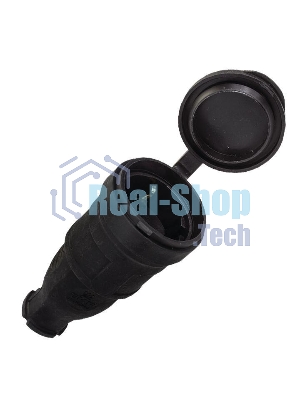 Розетка переносная 16А 230В 2P+PE с защ. крышкой IP44 каучук EKF RPS-012-16-230-44