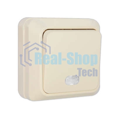 Выключатель 1-кл. ОП Олимп 10А IP20 с индик. беж. Universal Б-О0121