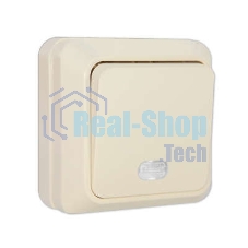 Выключатель 1-кл. ОП Олимп 10А IP20 с индик. беж. Universal Б-О0121