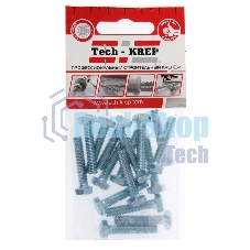 Болт М6х30 с шестигранной головкой цинк. DIN 933 (уп.16шт) класс прочности 8.8. пакет Tech-Krep 102959