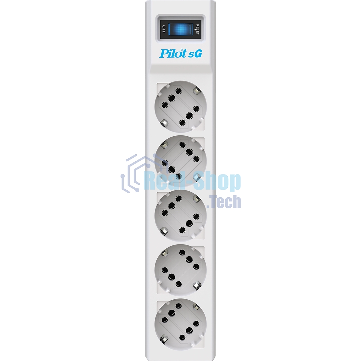Сетевой фильтр ZIS PILOT Surge protector Pilot SG5 5 outlets (GP), 10A/2.2kVt, automatic circuit-breaker, 1.8 m