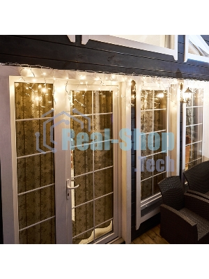 Гирлянда Neon-night Айсикл (Бахрома) светодиодная 4,0х0,6 м, с эффектом мерцания, белый провод каучук, 230 В, диоды теплые белые