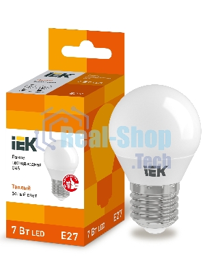 Лампа cветодиодная IEK LLE-G45-7-230-30-E27 ECO G45 шар 7Вт 230В 3000К E27