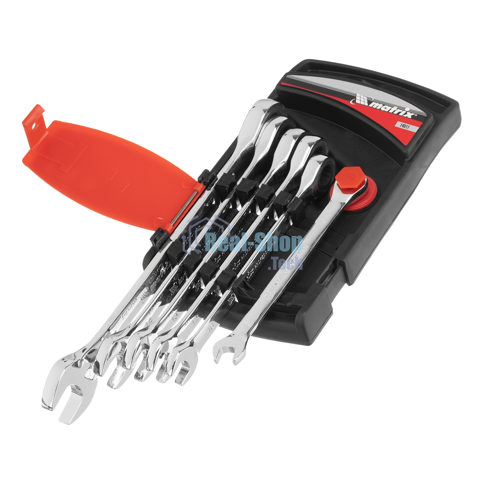 Набор ключей Matrix комбинированных, трещеточных 6 шт