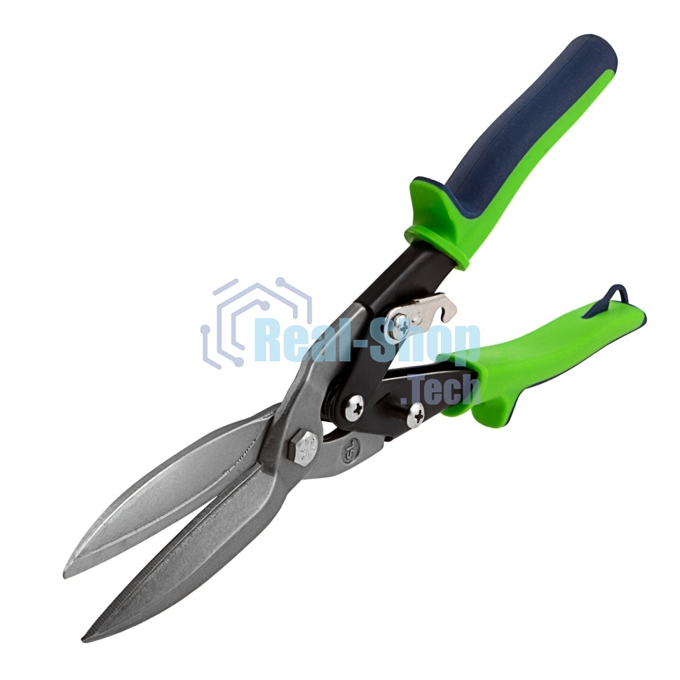 Ножницы по металлу Сибртех, удлиненные, 285 мм, пряморежущие, 2-комп.обрезиненные рук-ки