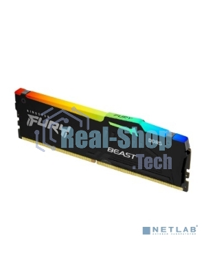 Оперативная память Kingston Fury Beast, DDR5, 32Gb (1x32Gb), 6000MHz, CL36, DIMM, с радиатором, RGB, черный