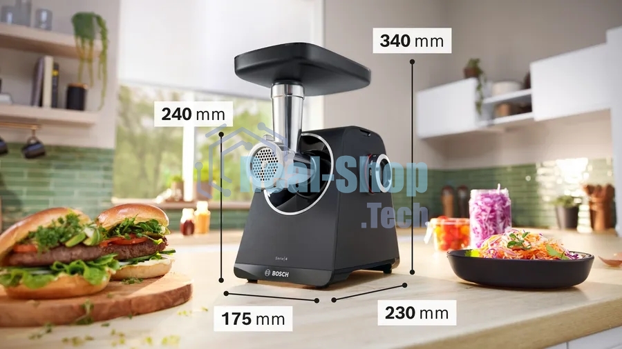 Мясорубка электрическая Bosch MFWS440B, 1900W, черный