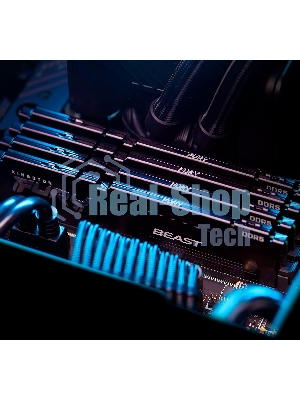 Оперативная память Kingston Fury Beast, DDR5, 32Gb (2x16Gb), 6400MHz, CL32, DIMM, с радиатором, черный