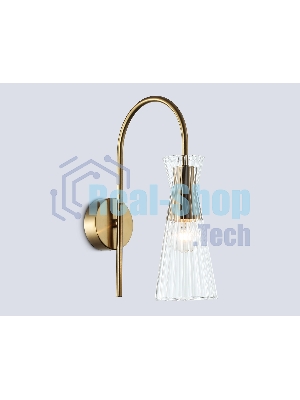 Настенный светильник Ambrella light LH55705 BS/CL латунь/прозрачный E14 max 40W 220*90*300