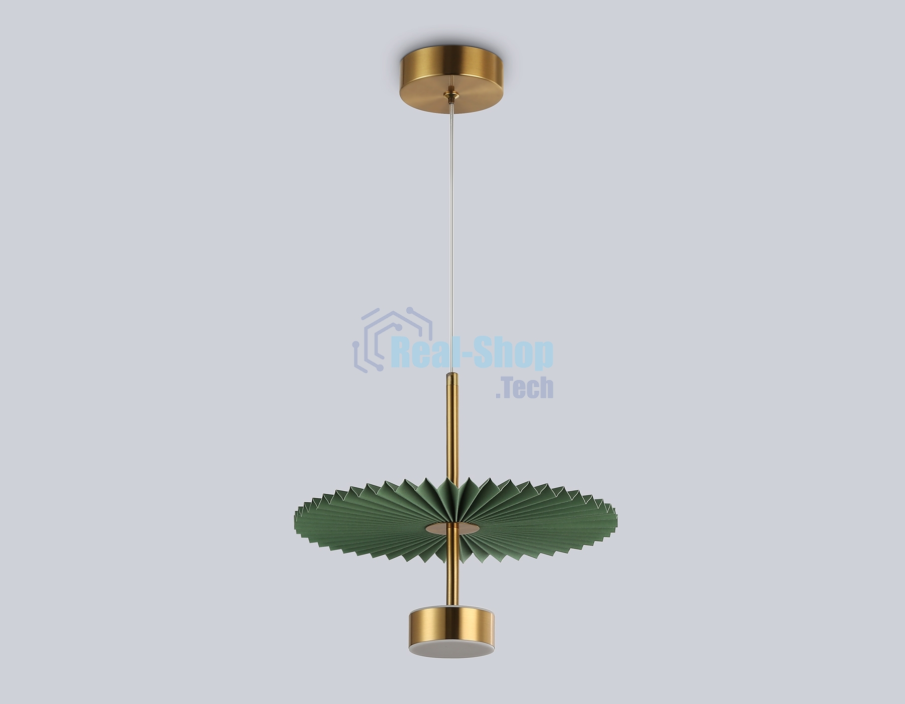 Светильник Ambrella light LH72609 BK/GR латунь/зеленый 6W 3000K D300*260-1770