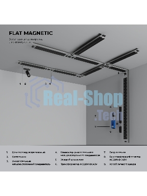 Flat Magnetic Шинопровод встраиваемый (2м) чёрный 85130/00