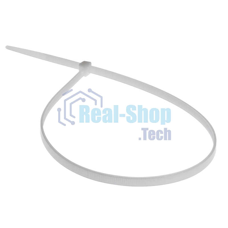 Хомут-стяжка кабельная нейлоновая Rexant 400 x4,8 мм, белая, упаковка 100 шт.