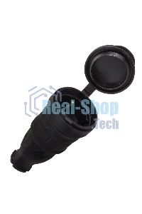 Розетка переносная 16А 230В 2P+PE с защ. крышкой IP44 каучук EKF RPS-012-16-230-44