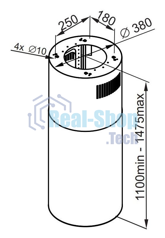 Вытяжка островная Maunfeld Lee Isla 39 белый, 38 см, 1000 куб. м/ч, 52 дБ