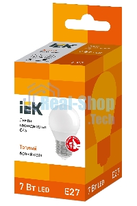 Лампа cветодиодная Iek LLE-G45-7-230-30-E27 ECO G45 шар 7Вт 230В 3000К E27