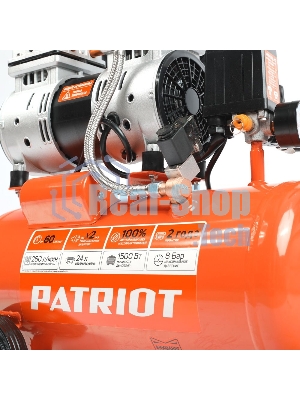 Компрессор поршневой безмасляный Patriot WO 24-260S, 260 л/мин, 8 бар, 1500 Вт, 24 л, быстросъемный 1/4