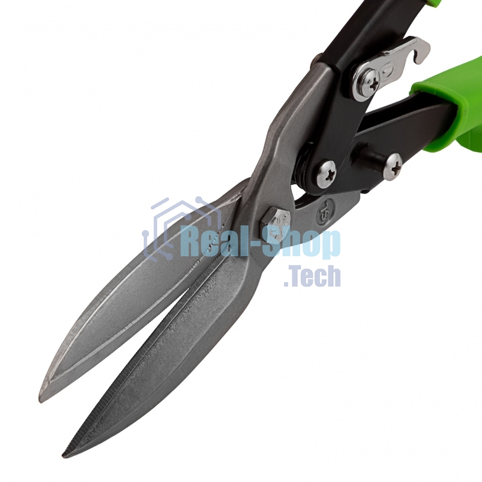 Ножницы по металлу Сибртех, удлиненные, 285 мм, пряморежущие, 2-комп.обрезиненные рук-ки