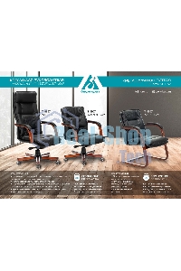 Кресло руководителя Бюрократ T-9927WALNUT-LOW/BL черный, кожа, низкая спинка, крестовина дерево