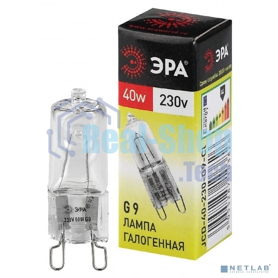 Лампа галогенная ЭРА G9-JCD-40-230V-Cl(100/1000/35000)