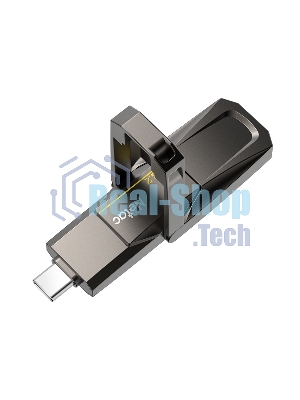 Флешка USB Netac US5 (NT03US5C-128G-32TA), 128Gb, USB 3.2/TypeC, 550/500, черный