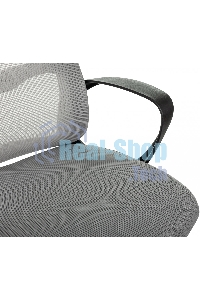 Кресло руководителя Бюрократ Wise серый, сетка/ткань, с подголов. крестов. пластик