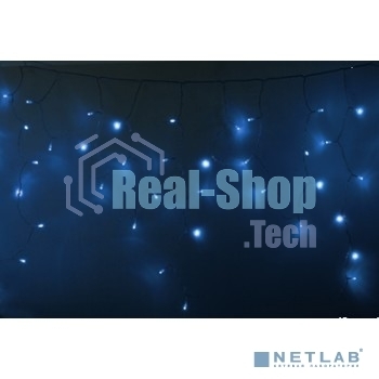 Гирлянда Neon-night Айсикл (бахрома) светодиодный, 2,4 х 0,6 м, прозрачный провод, 230 В, диоды синие, 88 LED