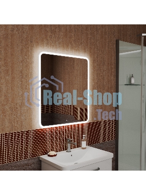 Зеркало Bau Stil 70х80, сенсорная LED подсветка, пластиковый защитный корпус
