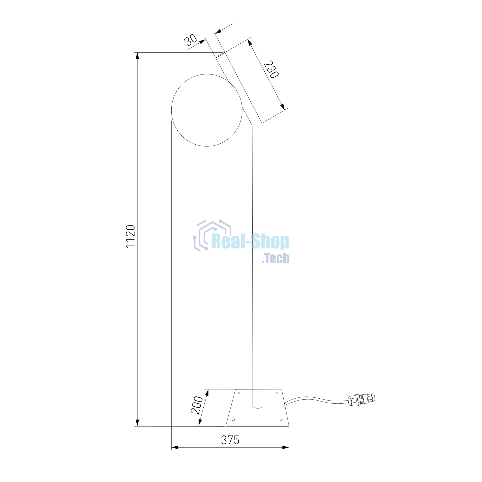 Sfera F D200 (35158/F) Светильник садово-парковый черный