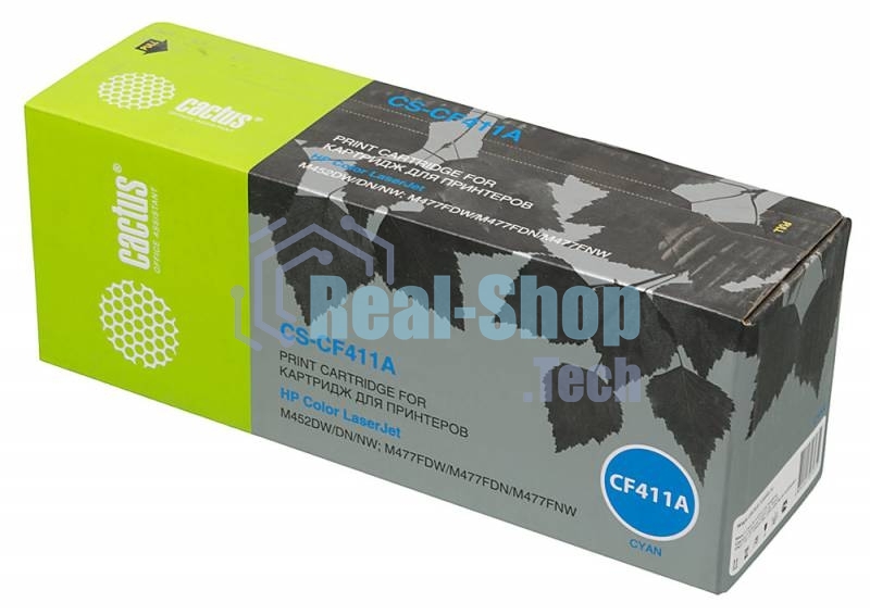 Картридж лазерный Cactus CS-CF411A голубой (2300 стр.) для HP LJ M452DW/DN/NW, M477FDW/M477FDN/M477FNW