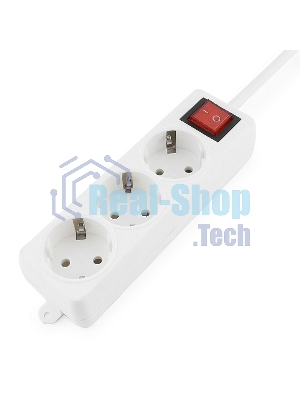 Сетевой фильтр Гарнизон ELB-G3-W-3, 3 евророзетки с выключателем и заземлением, допустимый ток 16А, длина 3м.