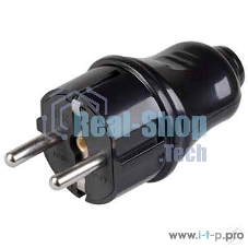 Розетка Iek ERP10-16-01-K02 РПп10-02-Ст разборная прямая с з/к 16А черная