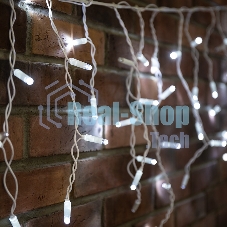 Гирлянда Neon-night Айсикл (бахрома) светодиодный, 2,4х0,6м, эффект мерцания, белый провод, 230 В, диоды БЕЛЫЕ, 88 LED