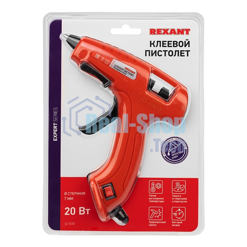 Клеевой пистолет Rexant, 20 Вт, Ø7 мм, 