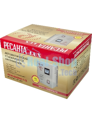 Стабилизатор напряжения Ресанта АСН-8 000 Н/1-Ц 63/6/17 Стабилизатор Lux 220В±8%, Габ. 305х190х360, Вес 15кг
