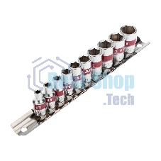 Набор торцевых головок Rexant 1/4, шестигранные, CrV, 10 шт., 4-13 мм