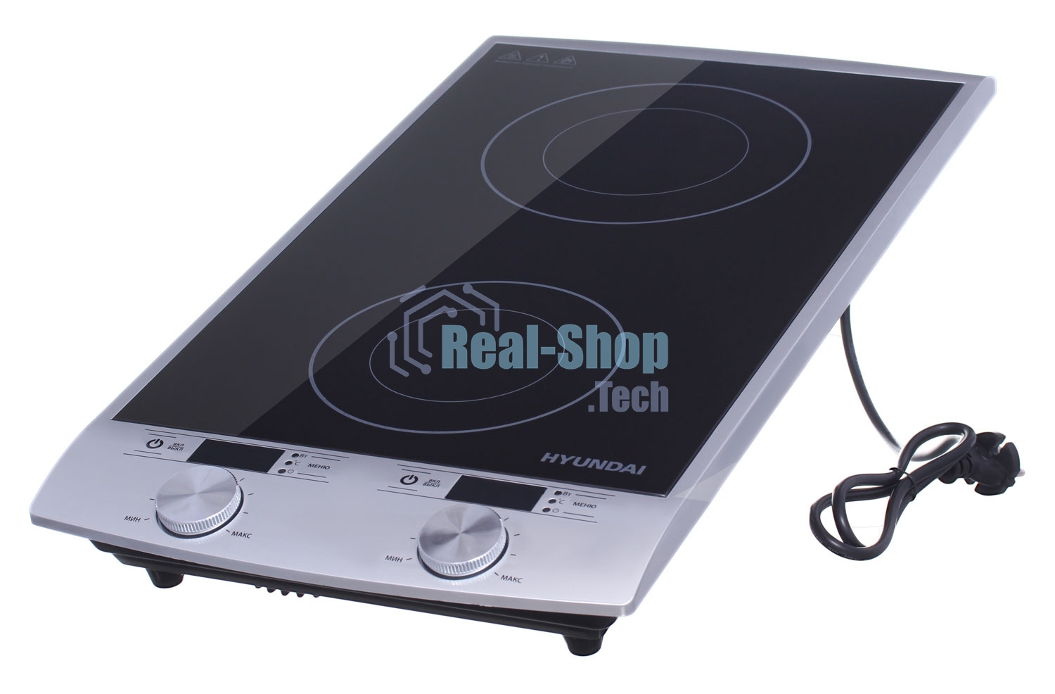 Плита настольная электрическая Hyundai HYC-0103 серебристый/черный стеклокерамика (настольная)