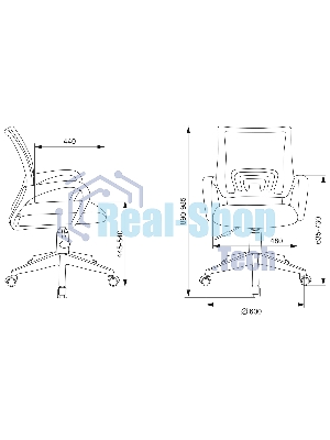 Кресло Бюрократ CH-W695NLT TW-04 TW-12 темно-серый, сетка/ткань, 120 кг, механизм качания