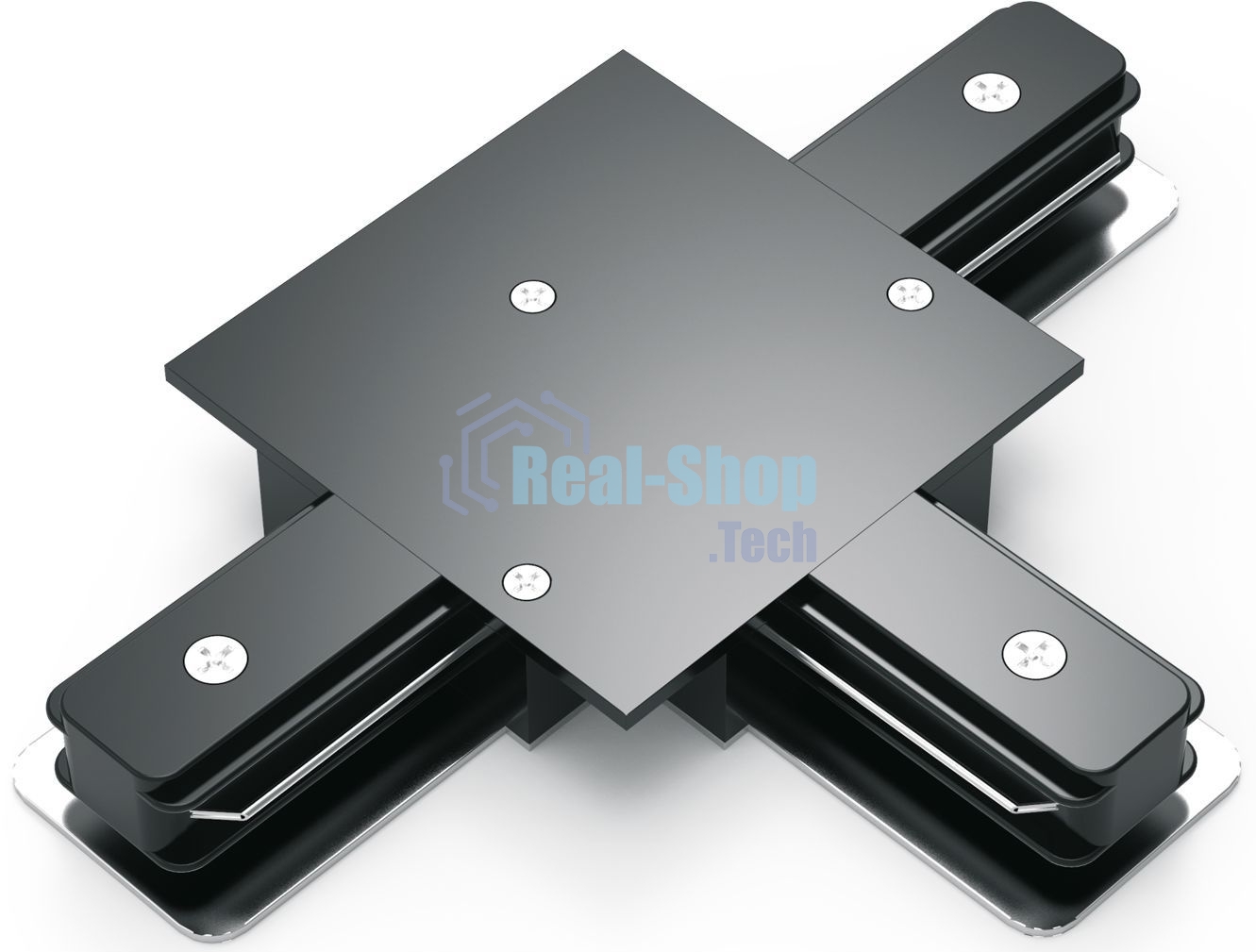 Коннектор для встраиваемых трековых шинопроводов Gauss (T) черный