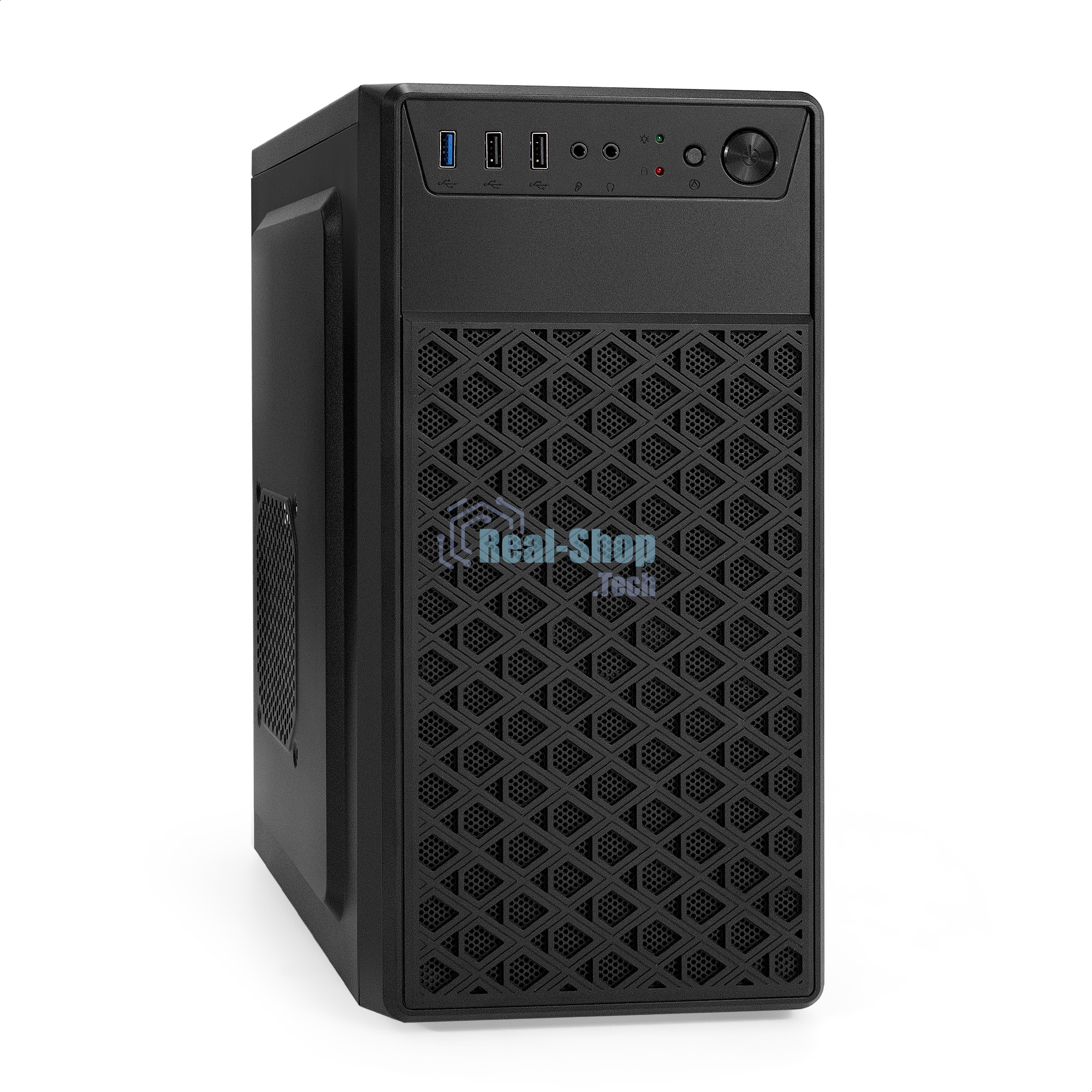 Компьютерный корпус Minitower ExeGate mEVO-7803-XP450 (mATX, БП XP450 с вент. 12см, 2*USB+1*USB 3.0, HD аудио, черный, 2 вент. 12см с RGb подсветкой)