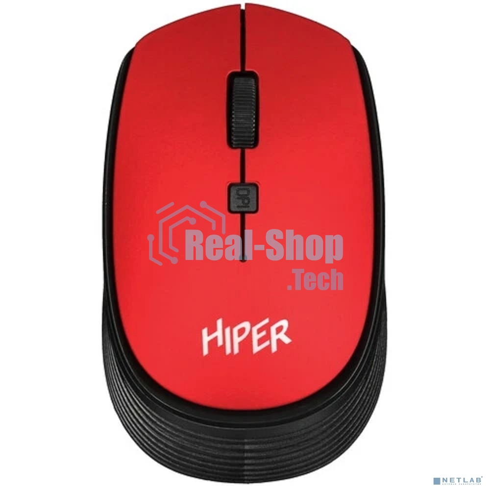 Мышь беспроводная HIPER HOMW-082 красный, 1600 dpi, радиоканал, USB, кнопки - 4
