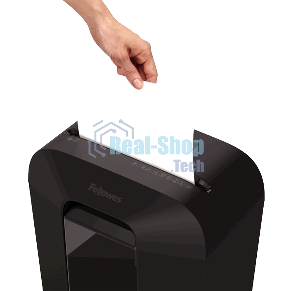 Шредер Fellowes PowerShred LX70 черный (секр.P-4)/перекрестный/11лист./18лтр./скрепки/скобы/пл.карты
