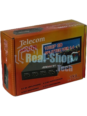 Разветвитель HDMI 1=>4 Telecom TTS5020, каскадируемый, 1.4v+3D
