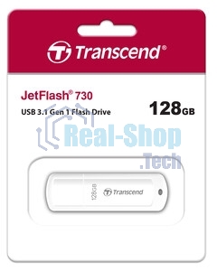 Флешка USB Transcend Jetflash 730 (TS128GJF730), 128Gb, USB 3.0, R/W 90/40, белый