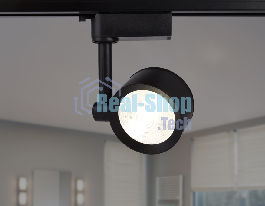 Трековый однофазный светодиодный светильник Ambrella light GL6391 BK черный LED 7W 4200K 24°