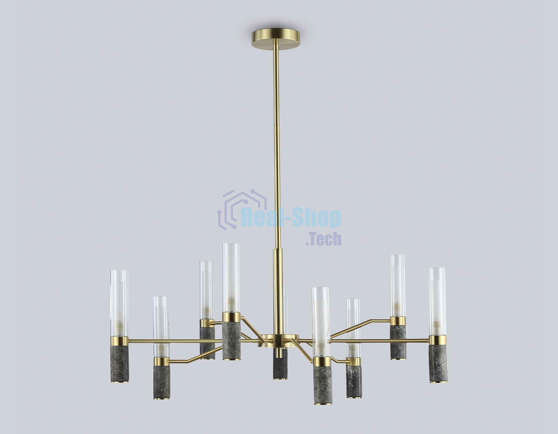Люстра Ambrella light LH53355/9 GD/CL/WH золото/прозрачный/белый G9*9 max 40W D850*890