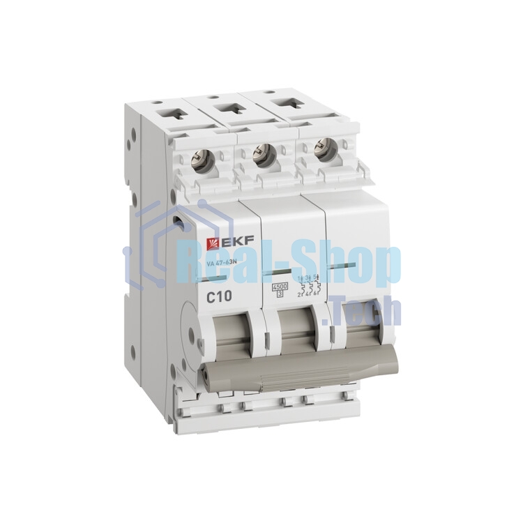 Выключатель автоматический 3п C 10А 4.5кА ВА 47-63N PROxima EKF M634310C