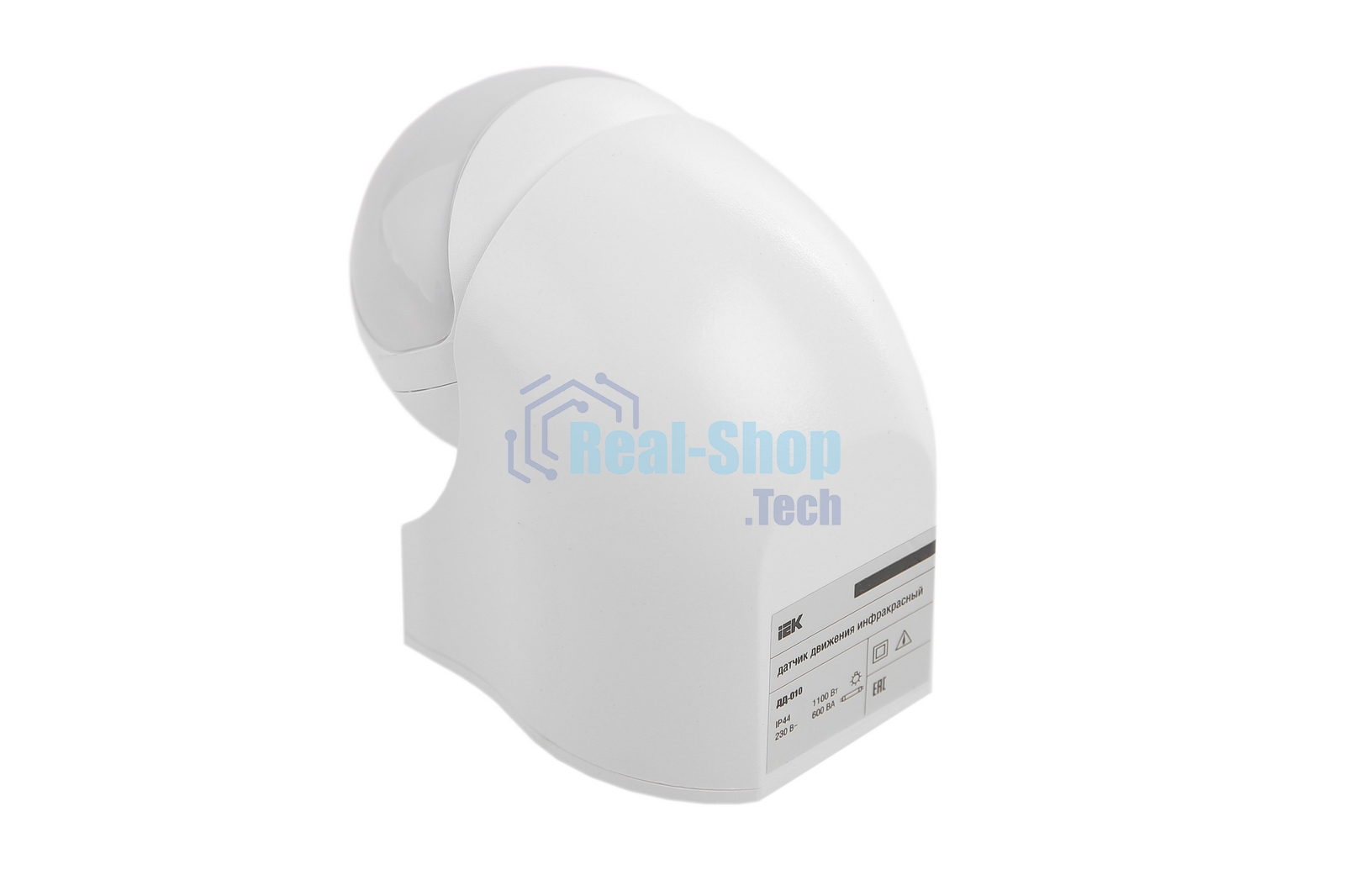 Детектор движения ДД 010 1100Вт угол. обз. 180град. IP44 бел. ИЭК LDD10-010-1100-001