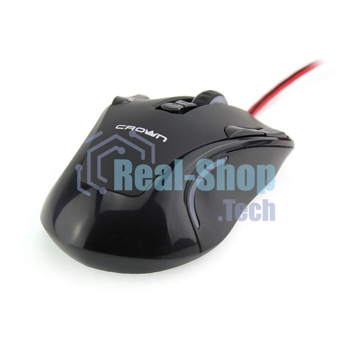Мышь проводная Crown Gaming CMXG-804 черный, 2000 dpi, USB, кнопки - 9